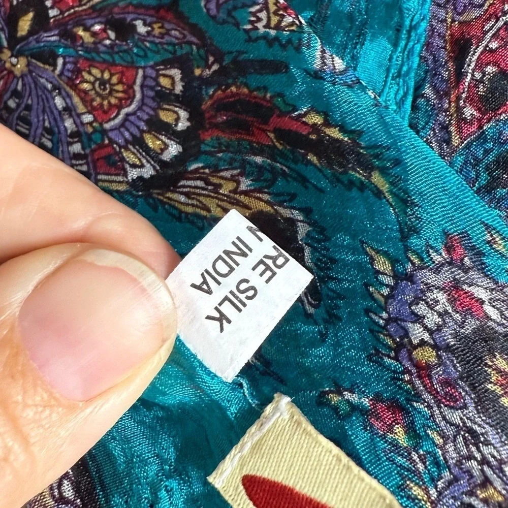Mir Vintage 100% Pure Silk Kerchief Scarf Made in India 35
